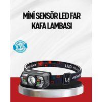 Sensörlü Led Kafa Lambası Kırmızı Beyaz Işık Ayarlanabilir