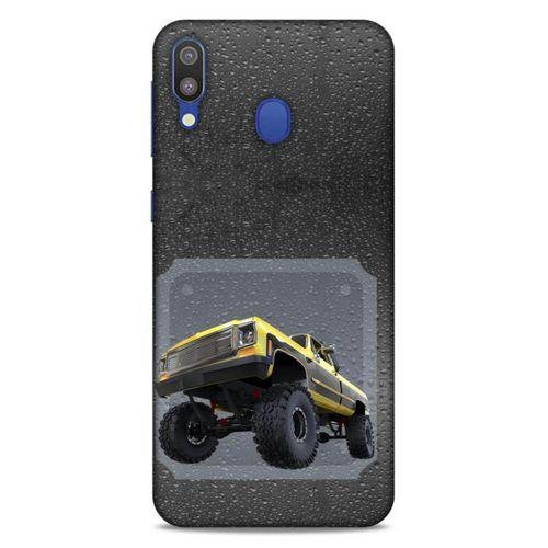 Lopard Samsung Galaxy M20 Uyumlu Kılıf PickUpX (22) Tam Koruma Kılıfı Sarı Siyah