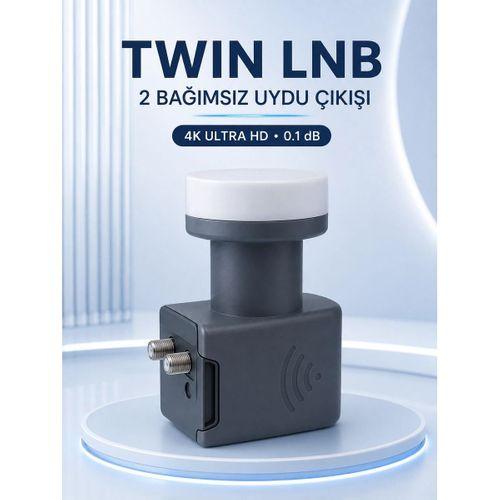 Ku Band Twin Lnb Çift Çıkış 4k Ultra Hd Destekli 0 1 Db Uydu Anten Lnb