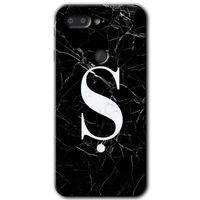 General Mobile GM 9 Pro HD Baskılı Kılıf + 9D Tam Ekran Koruyucu - Siyah Mermer Desenli Ş Harfi