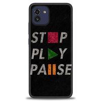 Samsung Galaxy A03 Kılıf HD Baskılı Kılıf - Stop Play + Tam Ekran Koruyucu