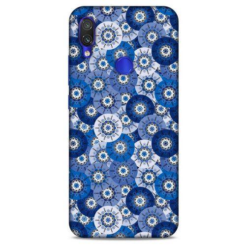 Xiaomi Redmi Note 7 Uyumlu Kılıf Mavi Delisi (37) Silicone Cover Daireler