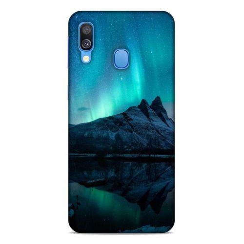 Lopard Samsung Galaxy A40 Uyumlu Kılıf Gece'S (35) Fit Design Kılıf Kuzey Işıkları