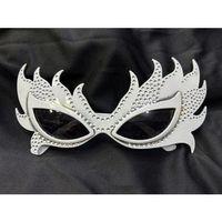 Taşlı Beyaz Alev Parti Gözlüğü