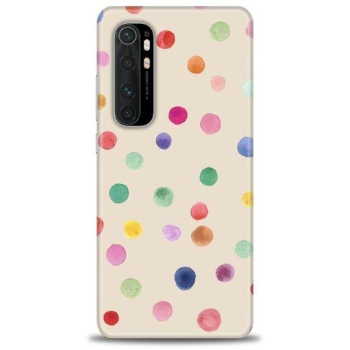 Xiaomi Mi Note 10 Lite Kılıf HD Baskılı Kılıf - Renkli Puantiye + Tam Ekran Koruyucu