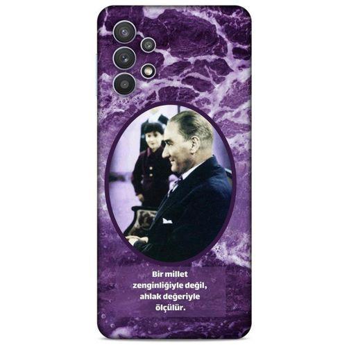 Lopard Samsung Galaxy A32 Uyumlu Kılıf Atatürk (10) Full Koruma Kılıfı