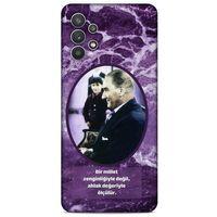 Lopard Samsung Galaxy A32 Uyumlu Kılıf Atatürk (10) Full Koruma Kılıfı