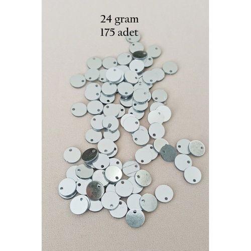 Oya Abiye Bileklik Kolye Pleksi Metalik Plastik Pul Gümüş Renk 24 gram 255 adet - BNC583