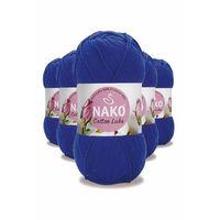 5 Adet Cotton Lüks Yelek Tunik Kazak Bluz Hırka İpi Yünü Saks Mavi 97561