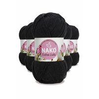 5 Adet Cotton Lüks Yelek Tunik Kazak Bluz Hırka İpi Yünü Siyah 97568