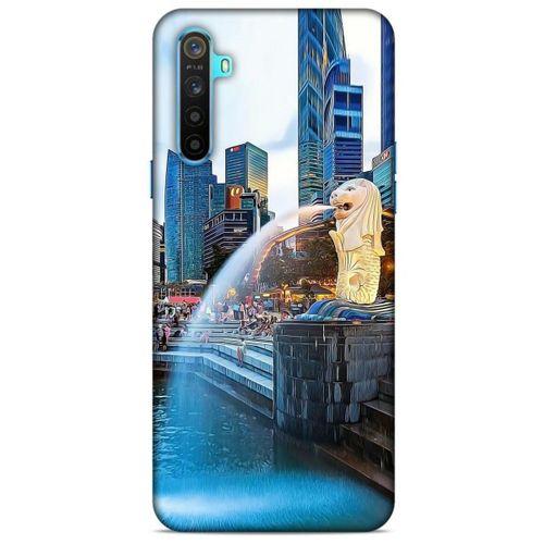 Oppo Realme 6i Kılıf Dünya Mimarisi (47) Crystal Flex Kılıf Merlion Singapur