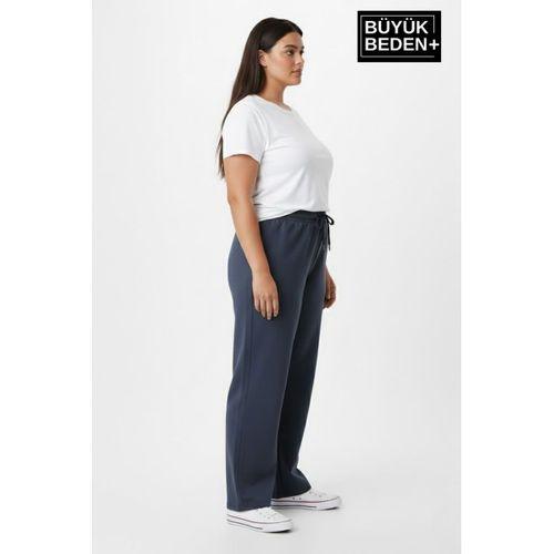 Kadın Büyük Beden BROOKLYN 1970 Baskılı Paça Reçme ince Eşofman Altı SPR26EAK952-3