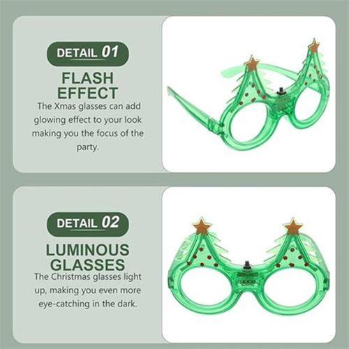 LED Işıklı Yılbaşı Çam Ağacı Gözlük - 1 Adet