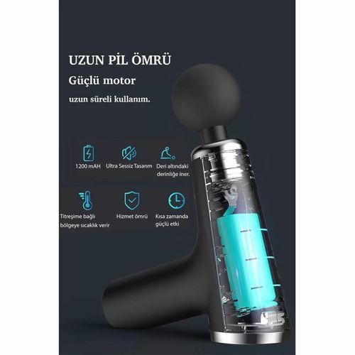 Mini Profesyonel Şarjlı Masaj Aleti 4 Başlıklı