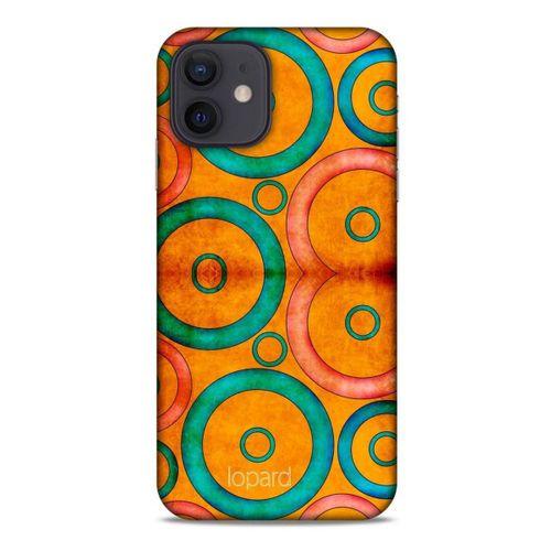 Apple iPhone 12 Kılıf Pastel Renkler (39) Liquid Crystal Kılıf Turuncu Yeşil