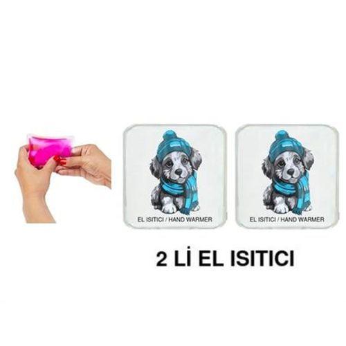 2 Adet Mavi Bereli Köpek Cep Sobası,El Isıtıcı,Sıcak Su Torbası Pvc 10X9,5Cm