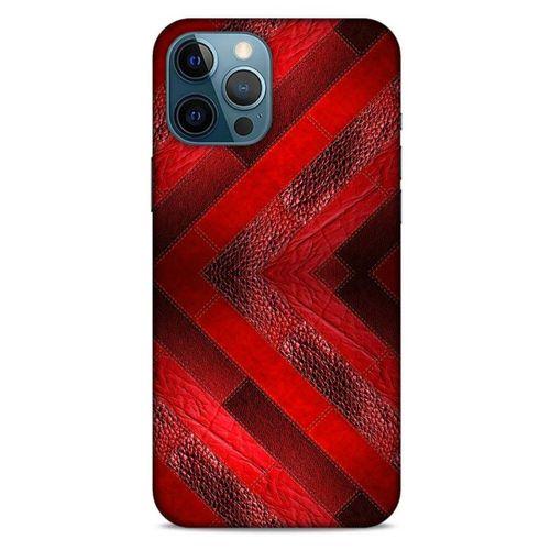 Apple iPhone 12 Pro Max Kılıf Patchwork (28) Arka Kapak Kırmızı Siyah