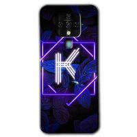 Tecno Camon 16 Kılıf HD Desen Baskılı Arka Kapak - Dark Neon Yaprak K Harfi