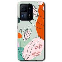 Xiaomi Mi Mix 4 Kılıf HD Desen Baskılı Arka Kapak+Temperli Cam - Vektör Çiçekler