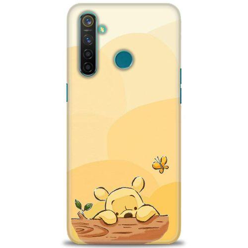 Realme 5 Pro Kılıf HD Baskılı Kılıf - Winnie ve Kelebek + Tam Ekran Koruyucu