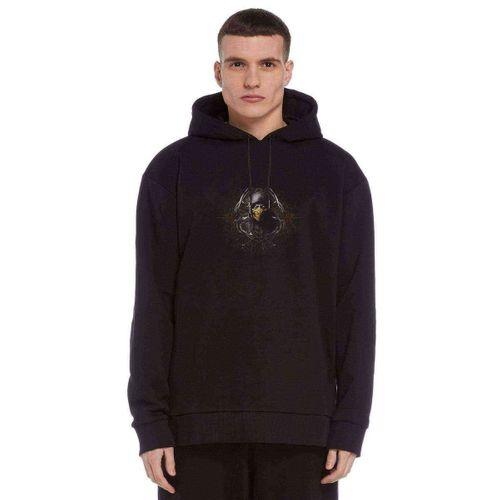 Scorpions Baskılı Siyah Erkek Kapşonlu Sweatshirt