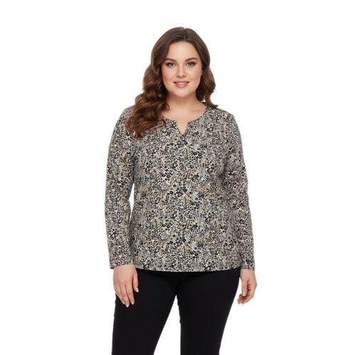 Kadın V Yaka Modelli Baskılı Bluz BGL-ST05106