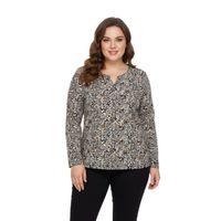 Kadın V Yaka Modelli Baskılı Bluz BGL-ST05106