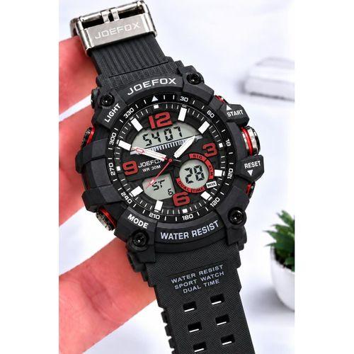 Joefox Digital Ve Analog 2 Yıl Garantili Kronmetre+Takvim+Alarm+Aydınlatma Erkek Kol Saati JOE.S4