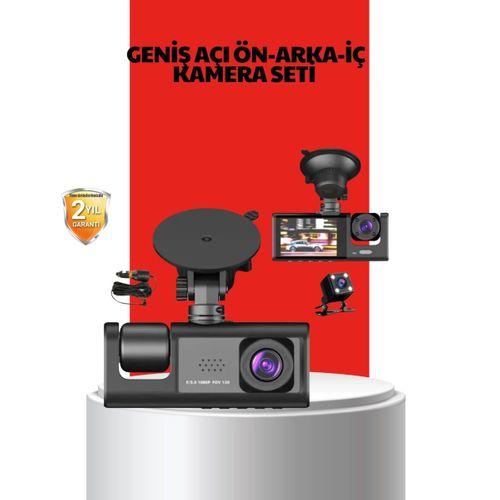 170° Geniş Açı Ön-arka-iç Kamera Seti – Tam Kapsamlı Araç Güvenliği