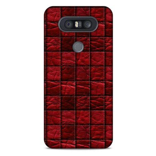 LG K41S - K51S Kılıf Patchwork (12) Koruyucu Silikon Kırmızı Bordo