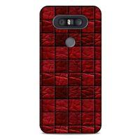 LG K41S - K51S Kılıf Patchwork (12) Koruyucu Silikon Kırmızı Bordo