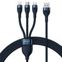 Baseus Flash Series Ⅱ 66W 3in1 iPhone Type-C Hızlı Şarj Kablosu 1.2m