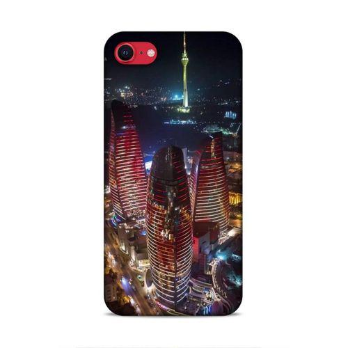 Apple iPhone SE 2020 Uyumlu Kılıf Azarbaijan (33) Hybrid Kılıf Kuleler Gece