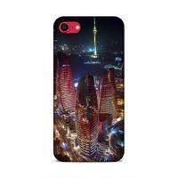 Apple iPhone SE 2020 Uyumlu Kılıf Azarbaijan (33) Hybrid Kılıf Kuleler Gece