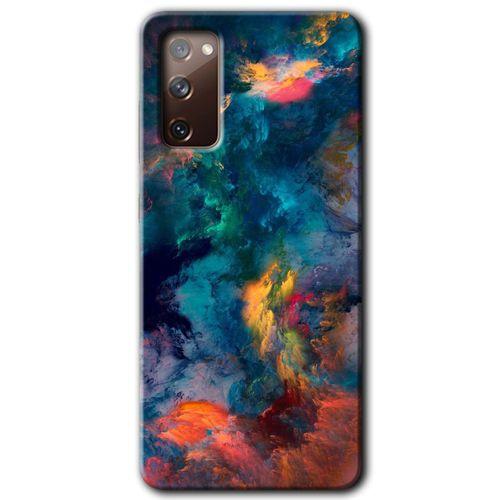 MRCİLETİSİM Samsung Galaxy S20 FE Kılıf Baskılı Kapak - Color Storm +Tam Kaplayan Mat Seramik