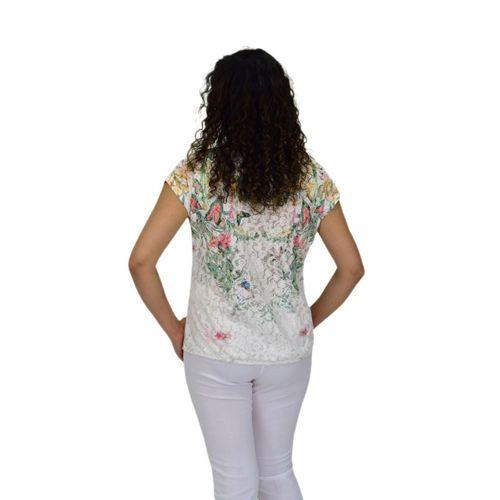Kadın Kısa Kol Baskılı Bluz BGL-ST04691