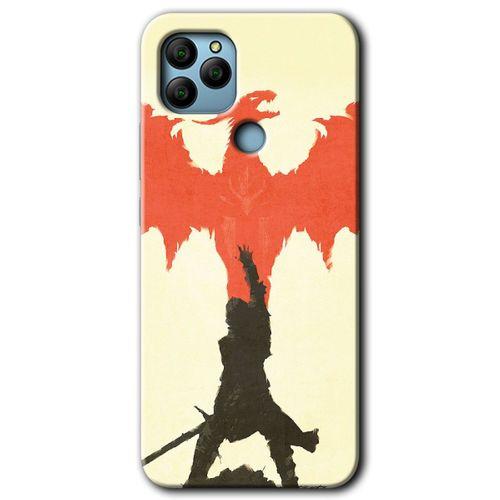 MRCİLETİSİM General Mobile GM 22 Kılıf HD Desen Baskılı Arka Kapak + Temperli Cam - Dragon Hunter 1