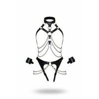 Siyah Harness Takım Zincir Detaylı Boyunluklu - Brf1067