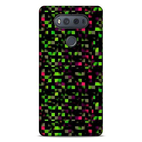 Lopard LG K61 Uyumlu Kılıf PiXel (25) Antişok Kapak Yeşil Pembe