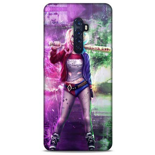 Oppo Reno 2 Uyumlu Kılıf Harley Quinn (30) Silicone Case Koyu kahverengi