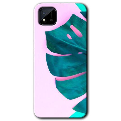Realme C11 Kılıf HD Desen Baskılı Arka Kapak + Temperli Cam - 3D Yaprak