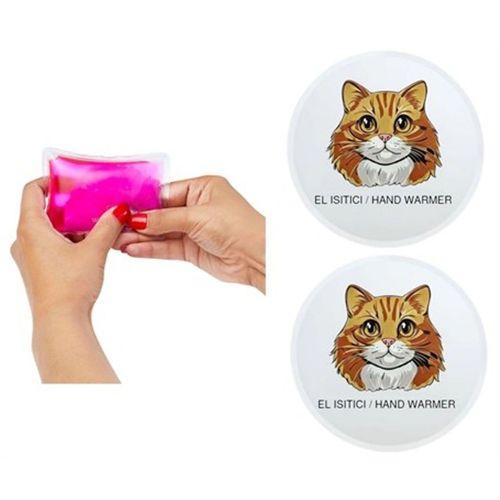 Sıa 2 Adet Kahverengi Kedi Cep Sobası,El Isıtıcı,Sıcak Su Torbası Pvc  10X9,5Cm