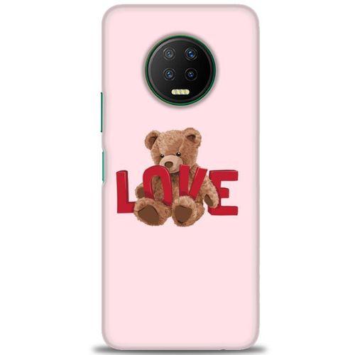 Infinix Note 7 Kılıf HD Baskılı Kılıf - Love Bear + Tam Ekran Koruyucu