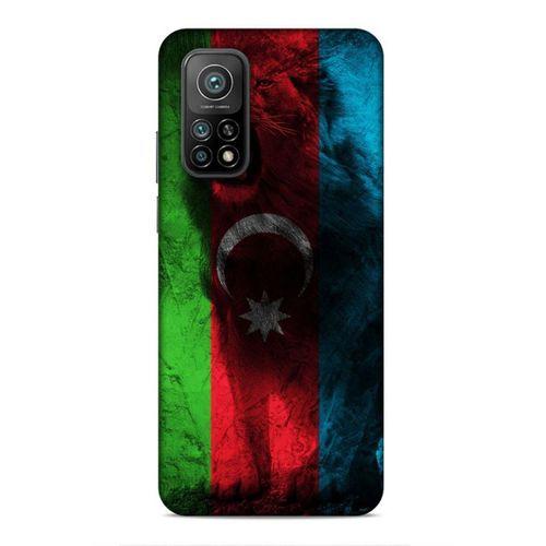Xiaomi Mi 10T Pro 5G Uyumlu Kılıf Azarbaijan (35) Fit Design Kılıf Bayrak Aslanlı
