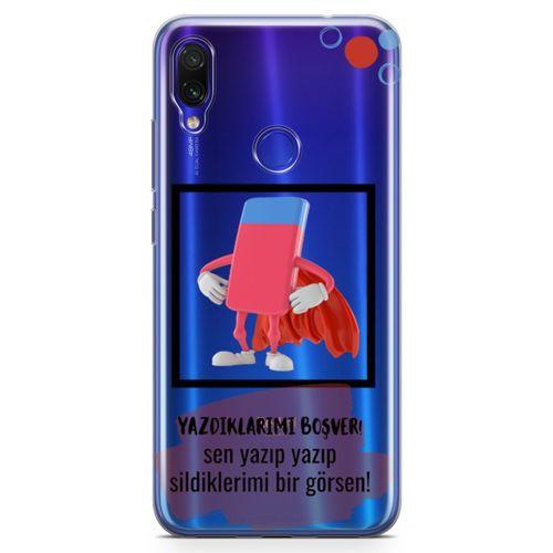 Xiaomi Redmi Note 7 Pro Kılıf Yazdıklarımı Boşver Arka Kapak Koruma Desenli Full Koruyucu