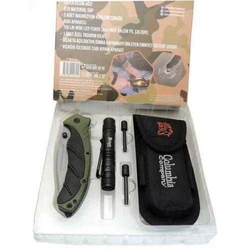 Fst-3070-b Kamp Çakısı Fenerli Grn  21,5 Cm Manuel, Kemerlikli