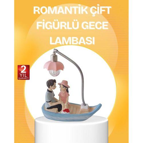 Romantik Çift Figürlü Gece Lambası Sandal Model Sevgiliye Özel Hediye