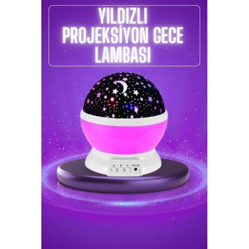 Yıldız Görünümlü Gece Lambası Renkli Masa Lambası Gökyüzü Projeksiyon
