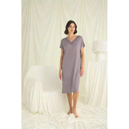 Yakası Dantelli Kısa Kollu Gecelik