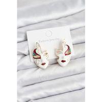 Pirinç Maske Model Kadın Küpe